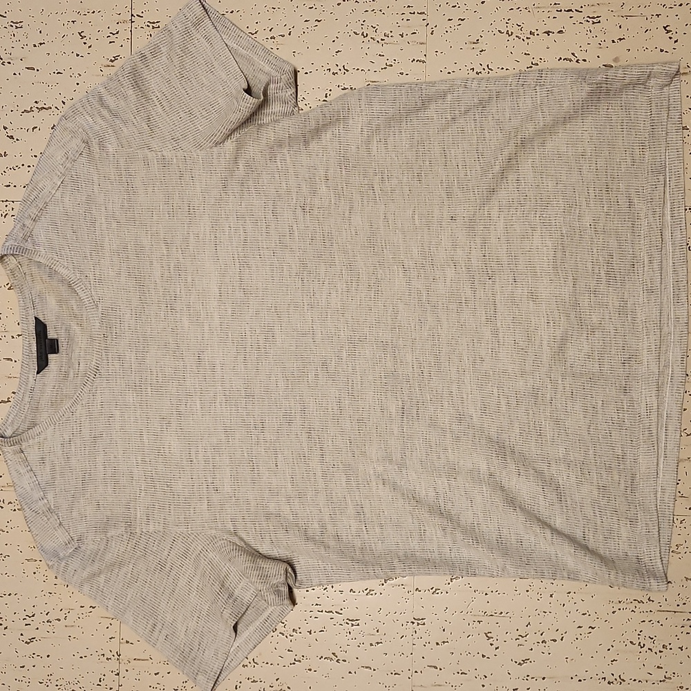 John Varvatos Grey Linen Stretch Crewneck T-Shirt